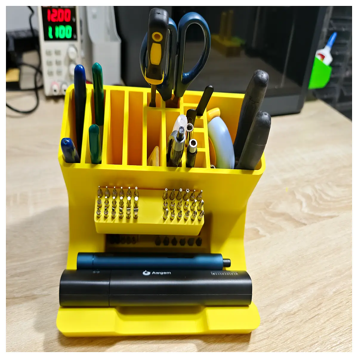 magnetic screwdriver bit holder organizer for desk tool storage box mount 4mm hex shank bits collection rack