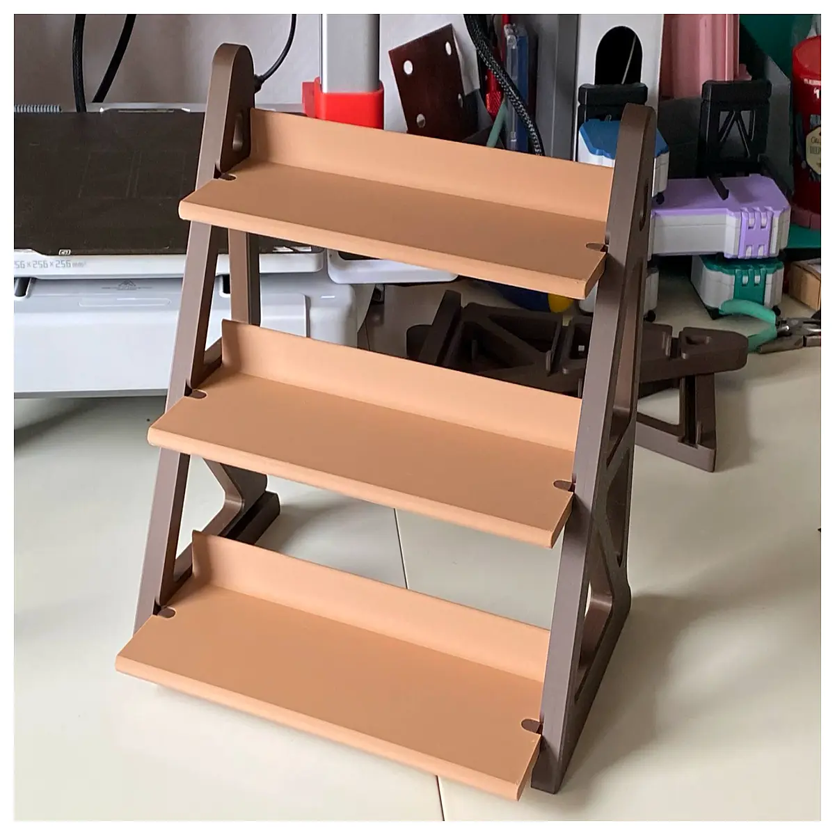tiered shelf organizer for desk bathroom kitchen counter storage rack stackable