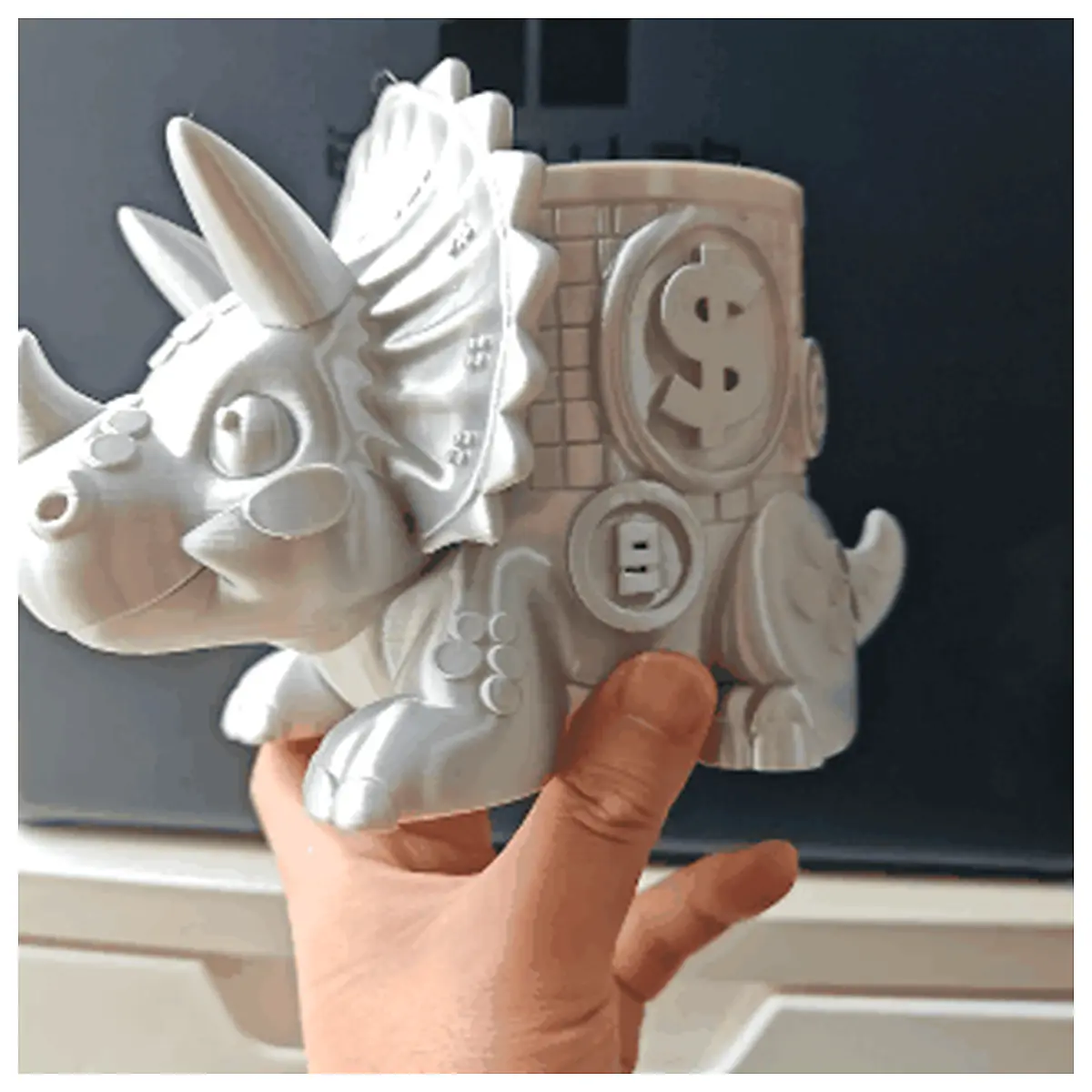 large dinosaur desk organizer pen holder with raised relief triangle dragon statue 20cm office decor vase for kids room
