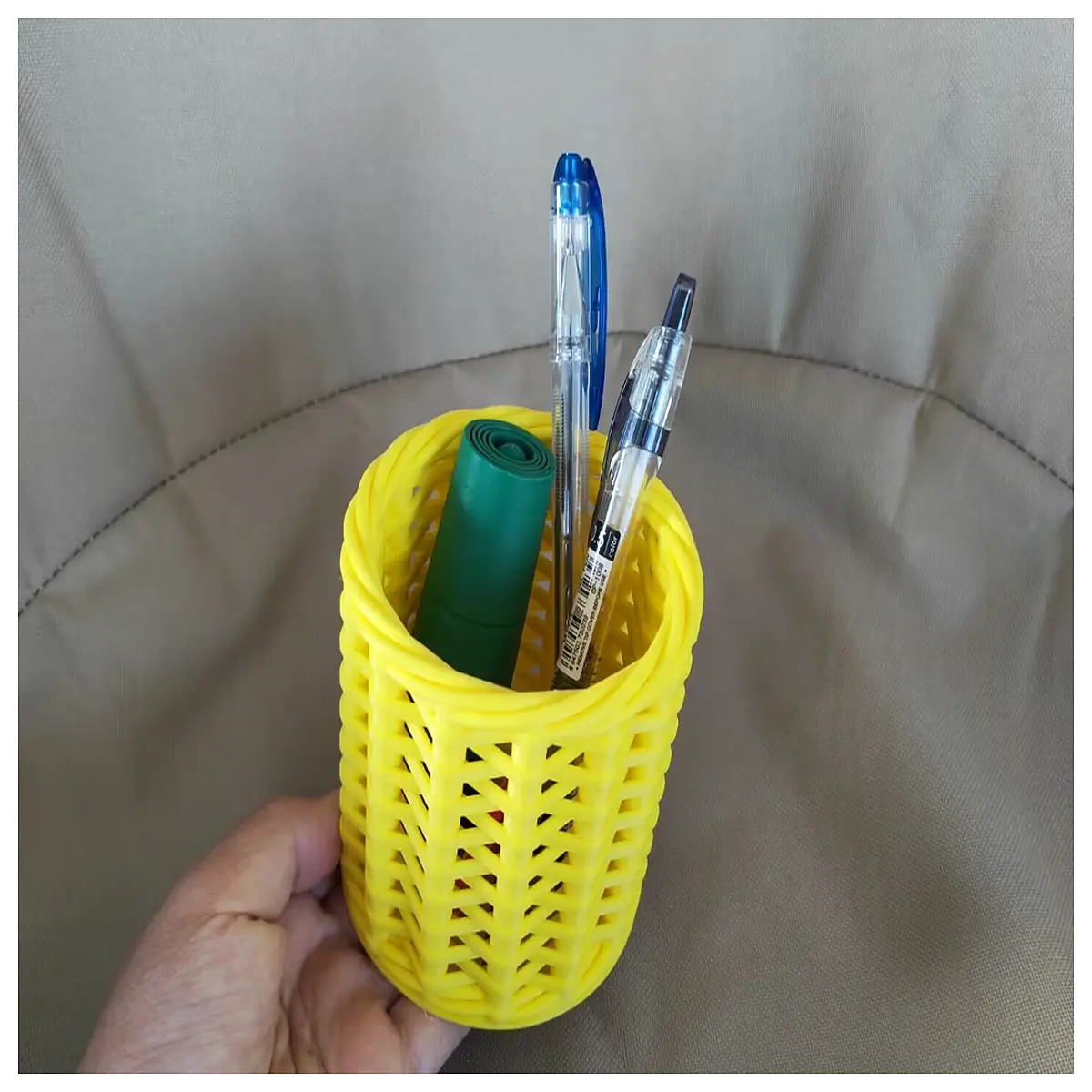 handmade rattan pen holder desk organizer boho office supplies storage