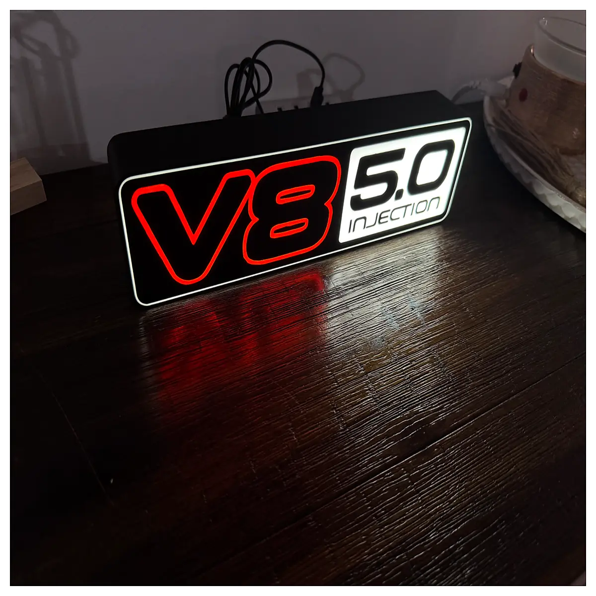 commodore v8 50l anniversary badge illuminated emblem up car styling accessory