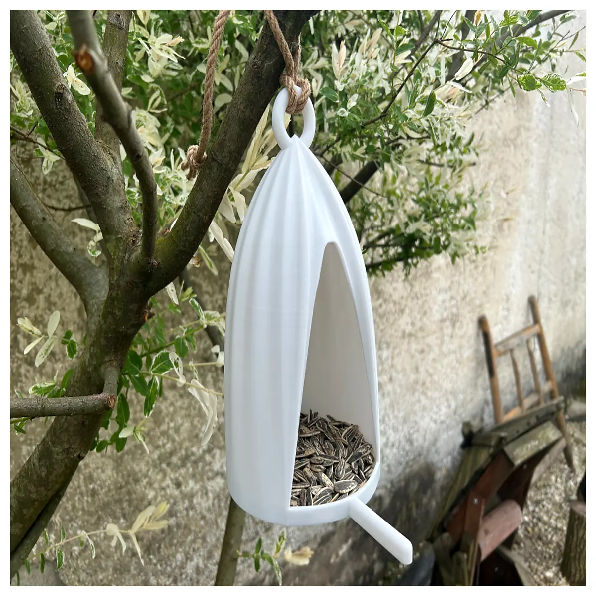 fabric bird feeder outdoor hanging with seed tray weatherproof for garden patio wild birds