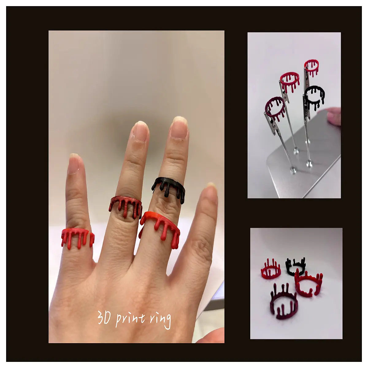 vampire blood ring gothic jewelry silver drop design for men women occult punk accessories