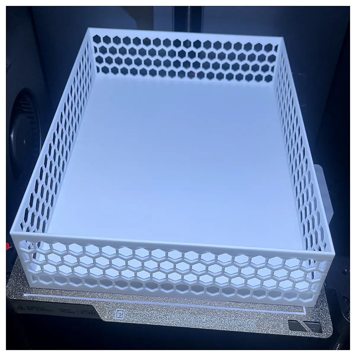 hexagon storage tray with reinforced base for desk organization makeup organizer bathroom shelf insert