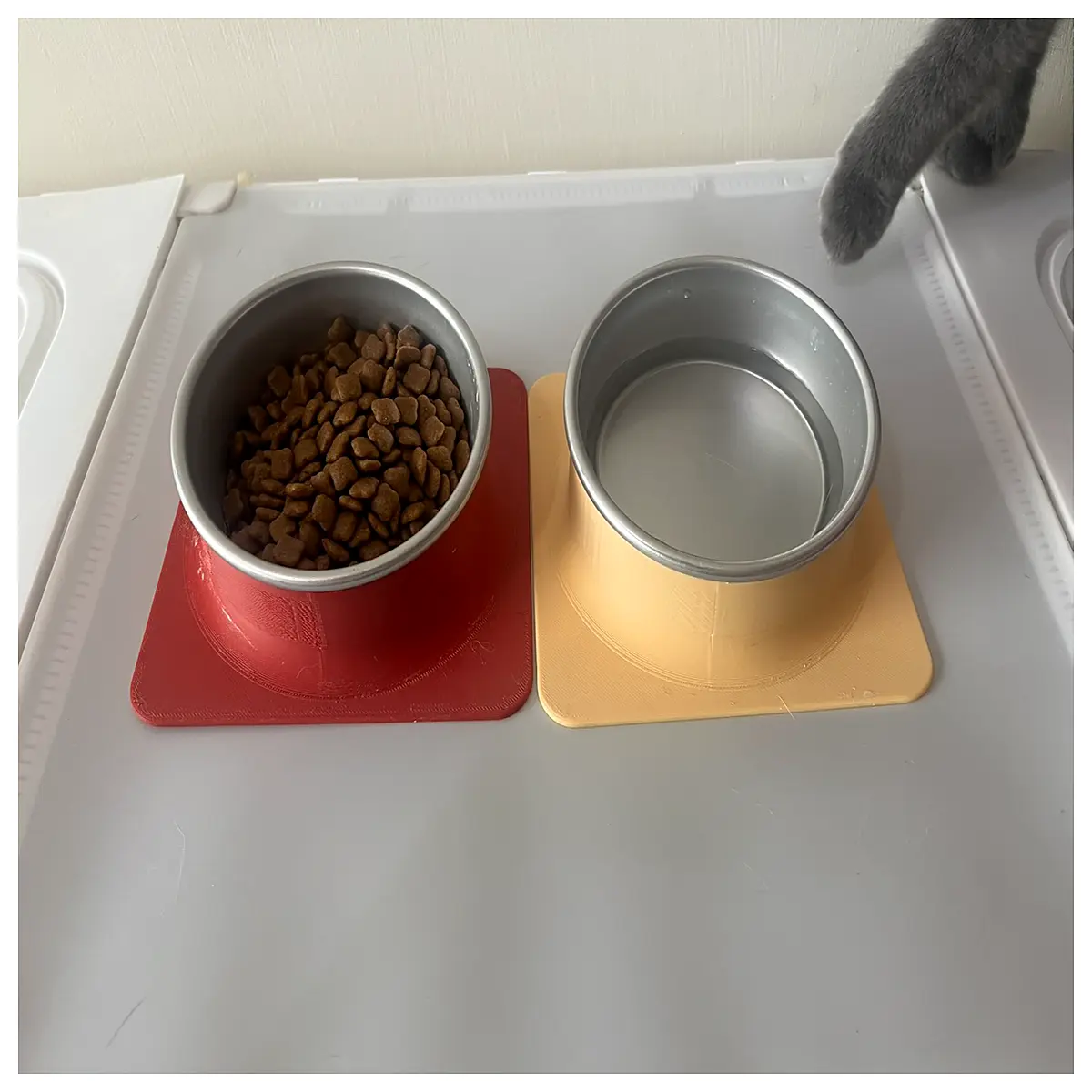 anti tip cat bowl non slip wide base no spill food dish for messy eaters duty stainless steel