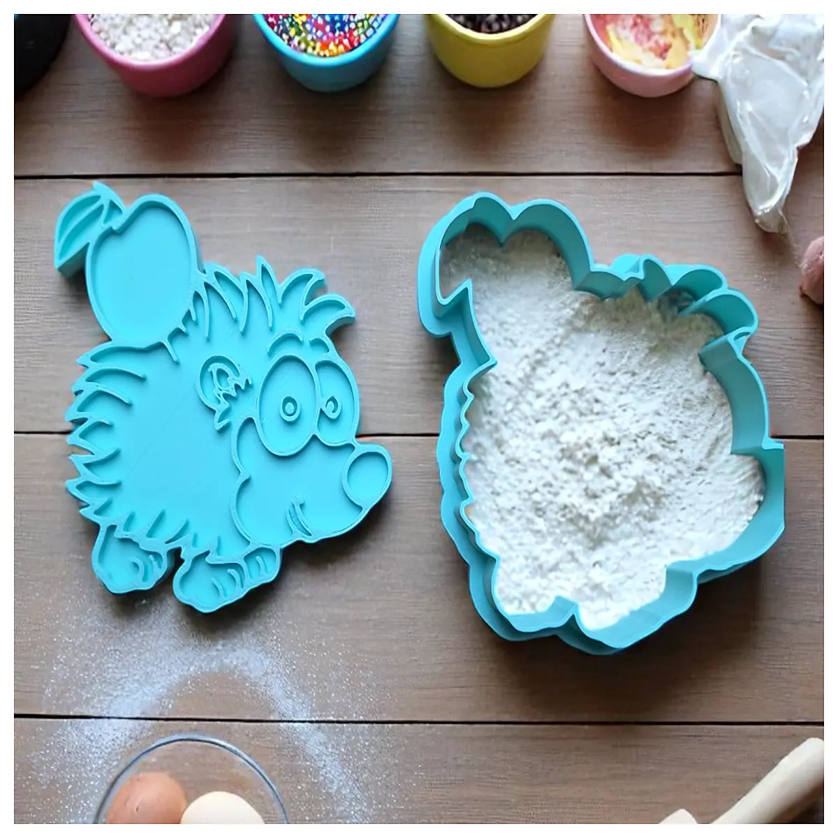 cute hedgehog shaped cookie cutters with handle for baking sugar cookies