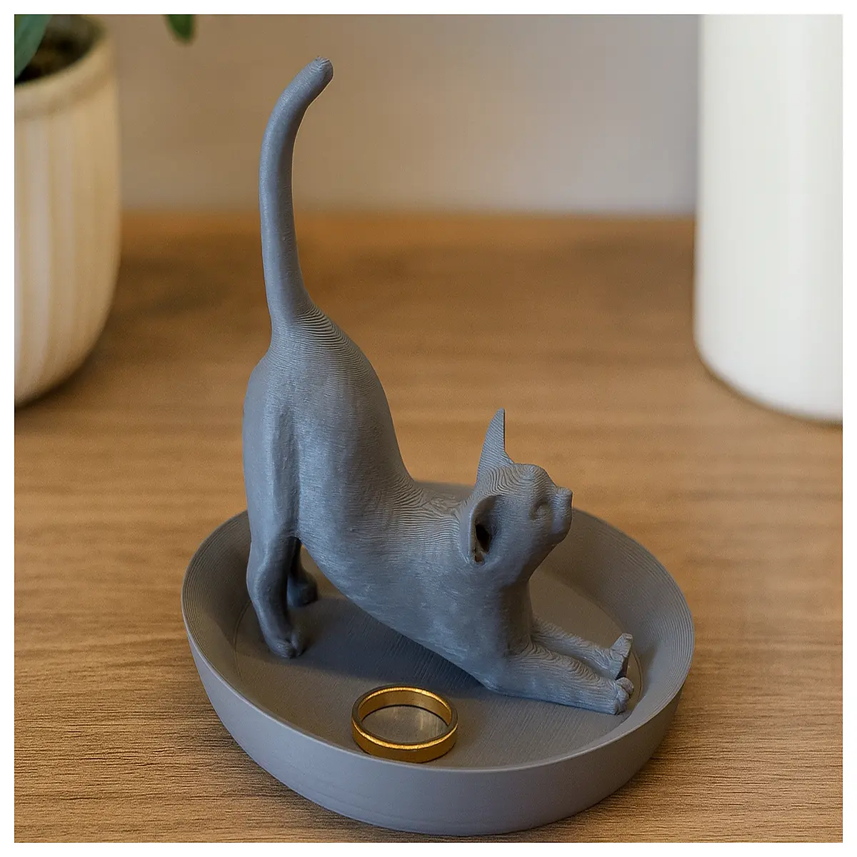 cat shaped ring dish organizer cute jewelry tray for vanity table storage box
