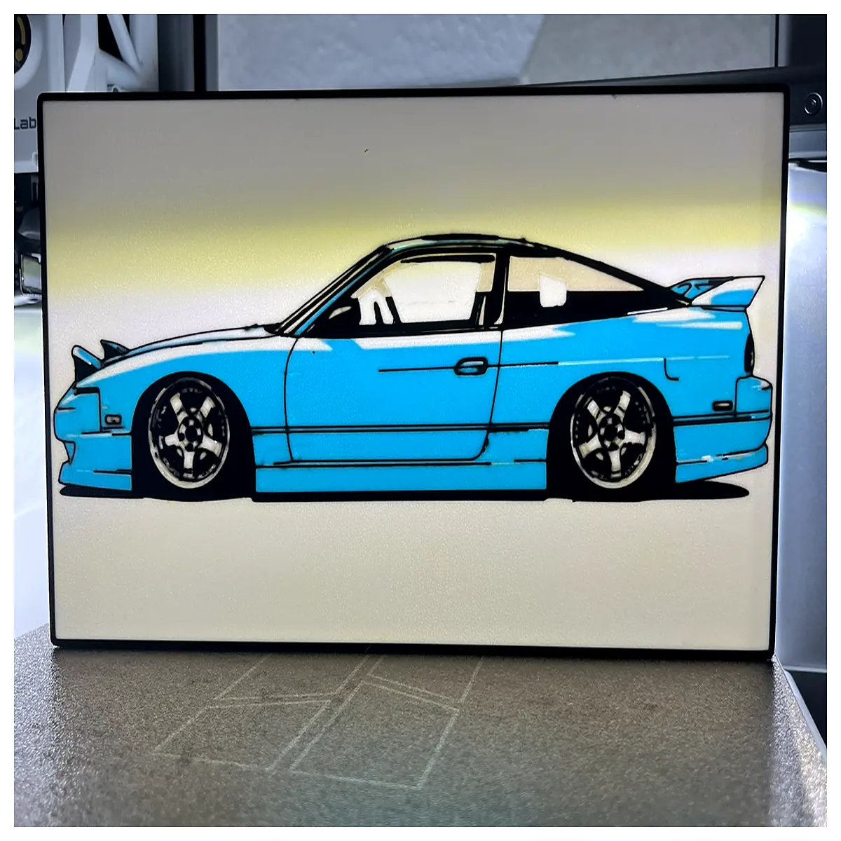 240sx lightbox neon sign drift racing decor garage wall art