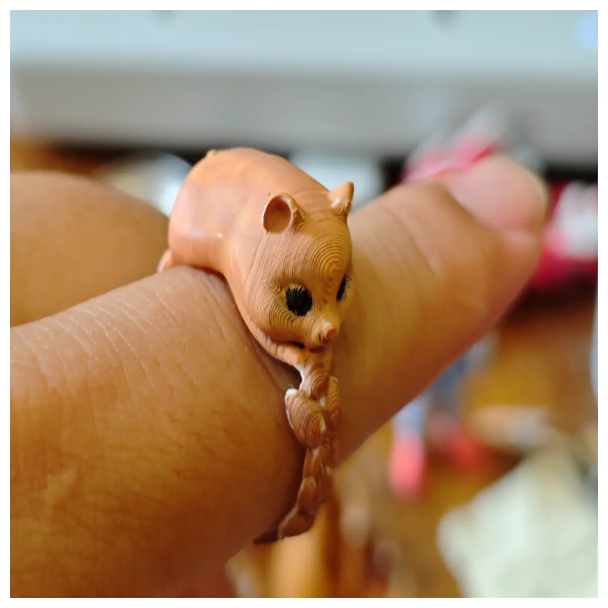 cute hamster ring 3g mini snack lover jewelry cheap bulk wholesale small gift trinket stall party favor