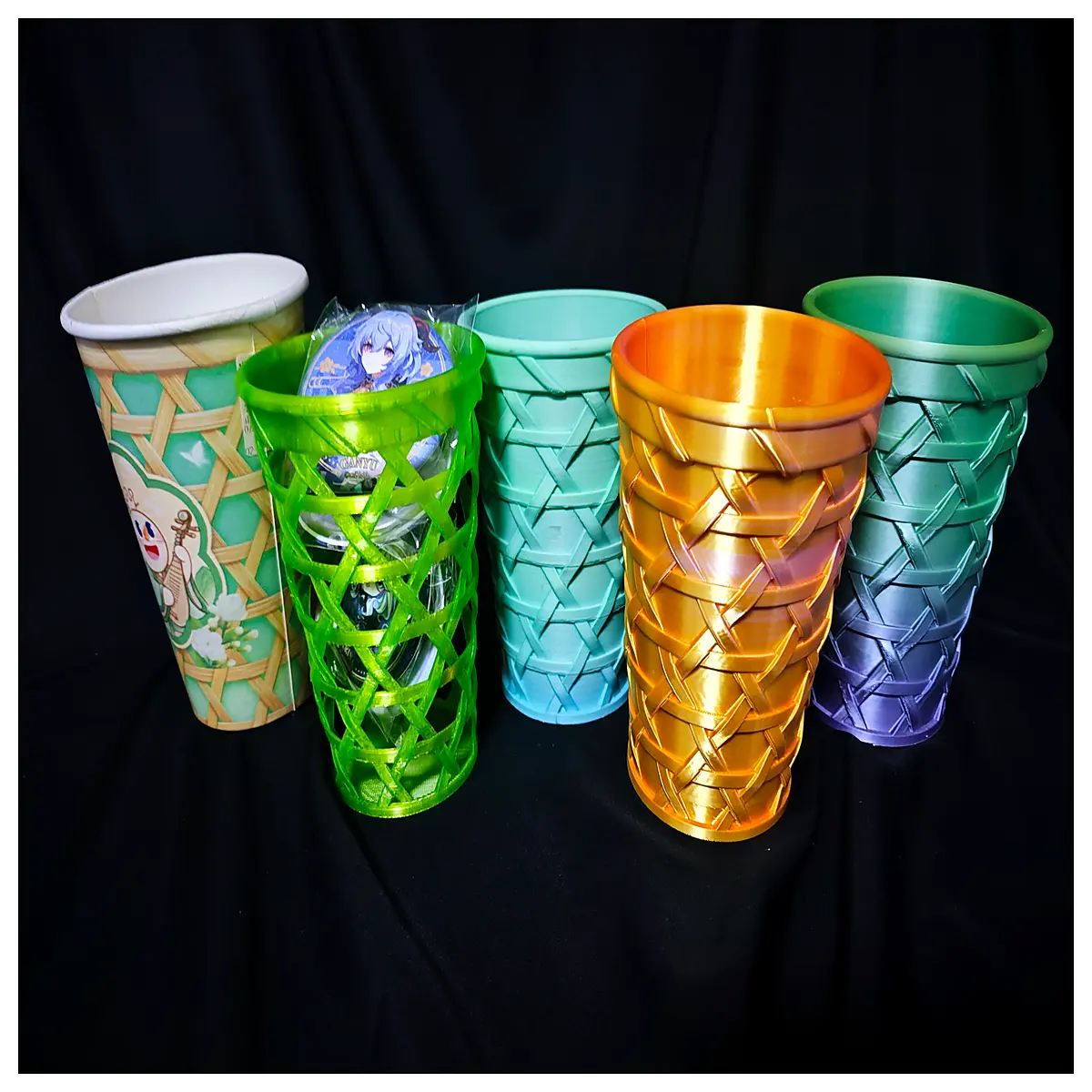 mixue ice city jasmine milk tea cup rattan tumbler travel mug