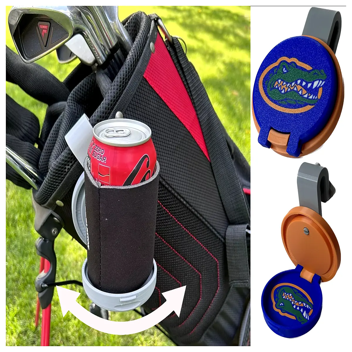 zero cart drink holder for florida gators fans folding beverage caddy with cup holders