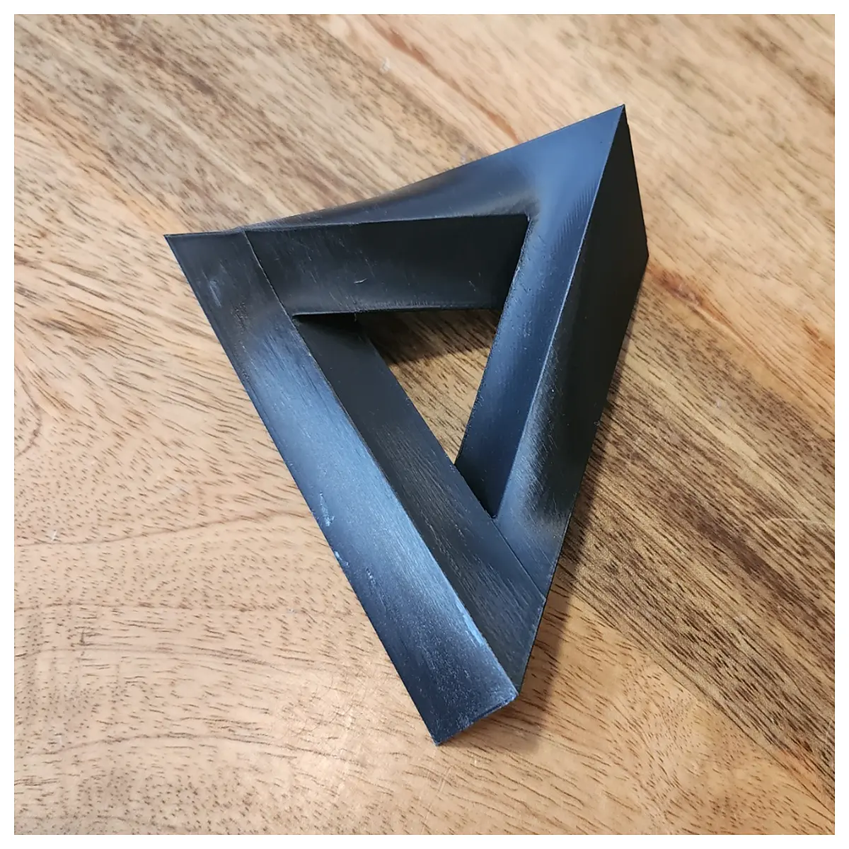 penrose triangle optical illusion art print impossible geometry poster surreal shape wall decor for modern living room