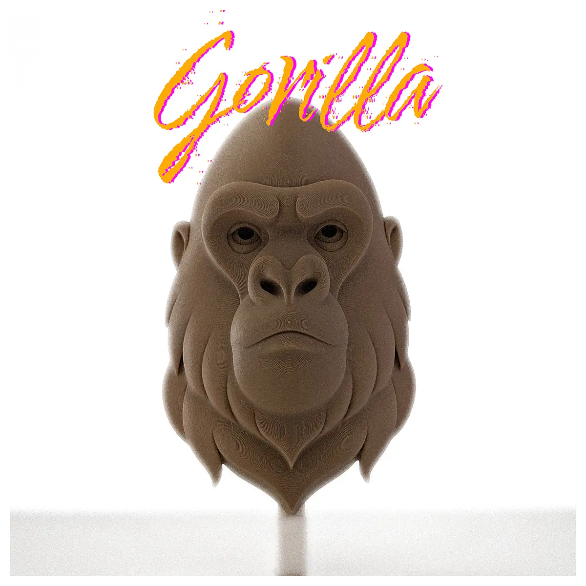 gorilla head wall art sculpture modern jungle decor piece for living room