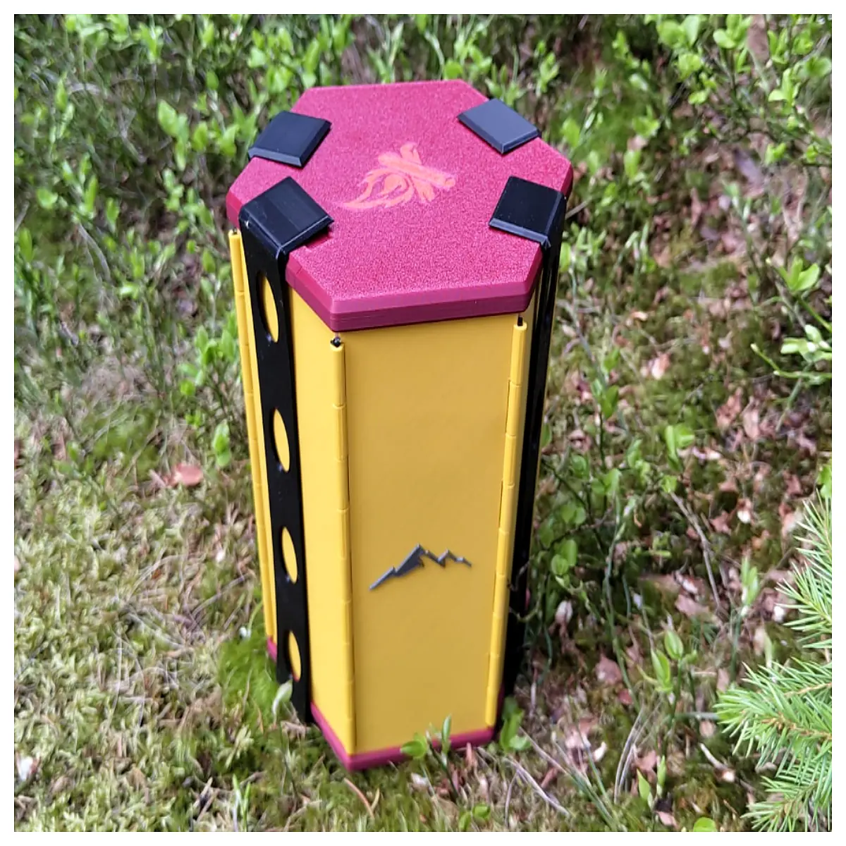 camping stove storage box with windshield for outdoor cooking gear protection