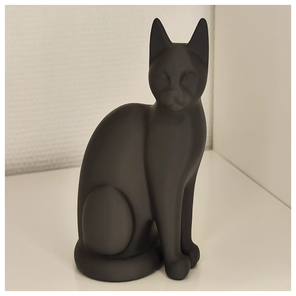 elegant sitting cat statue figurine for home decor shelf gift