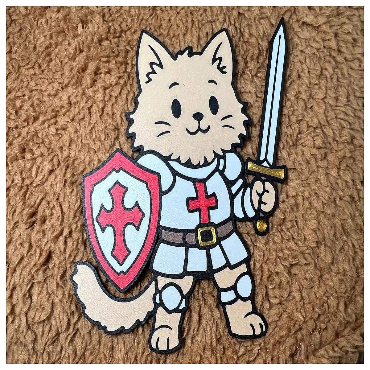 dnd paladin cat figurine sir passelot purebred knight tabletop decor fantasy gaming accessory