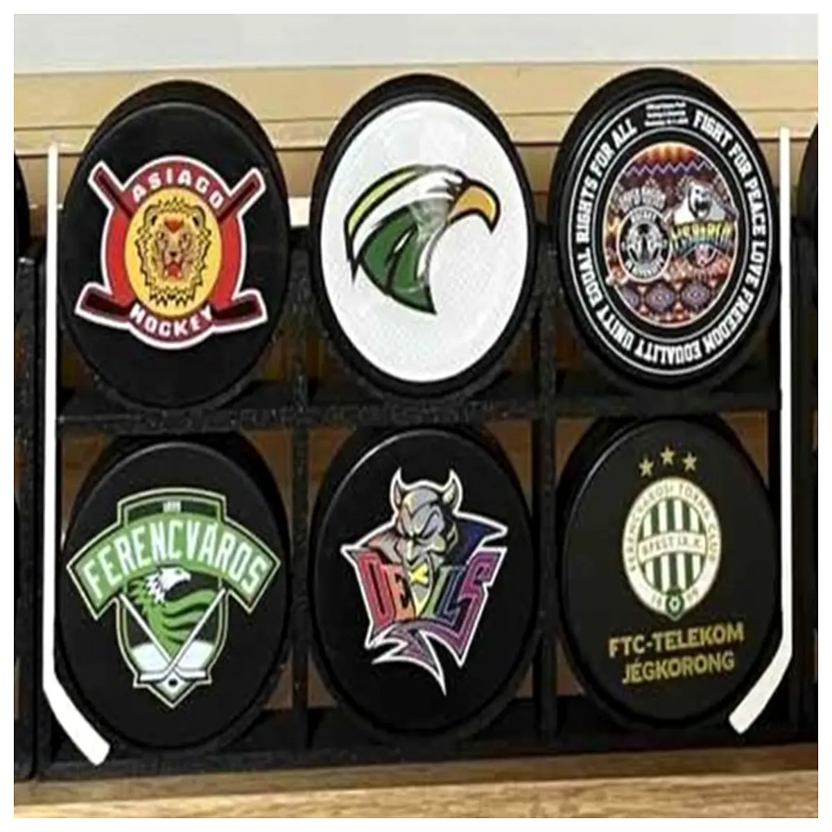 hockey stick rack wall mount holder for sticks pucks gear storage organizer garage shed