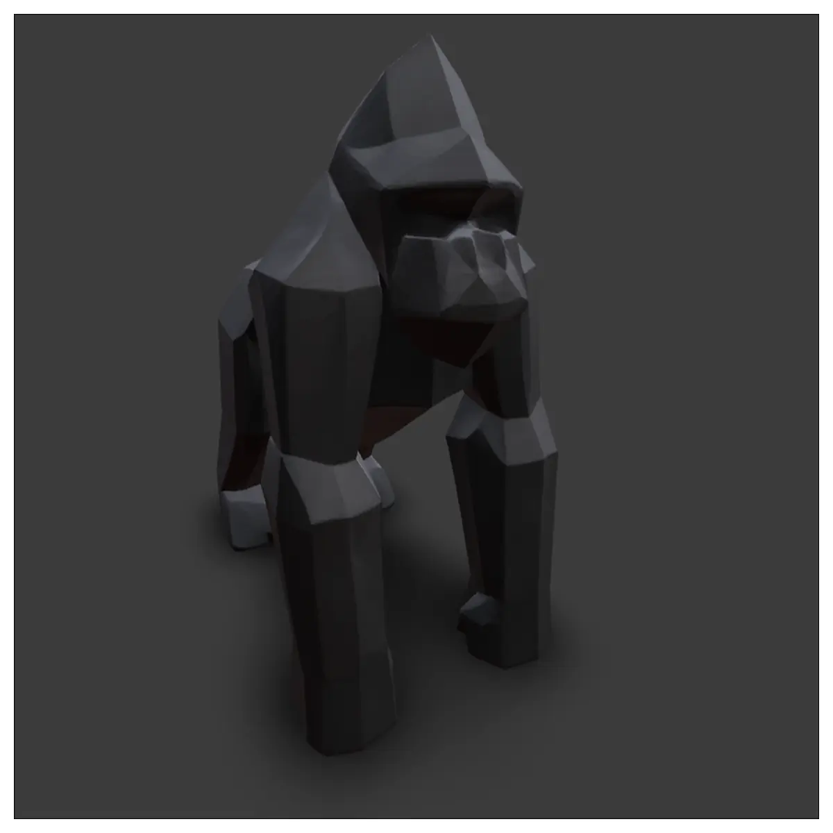 low poly gorilla statue polygonal animal decor modern geometric ape sculpture for shelf