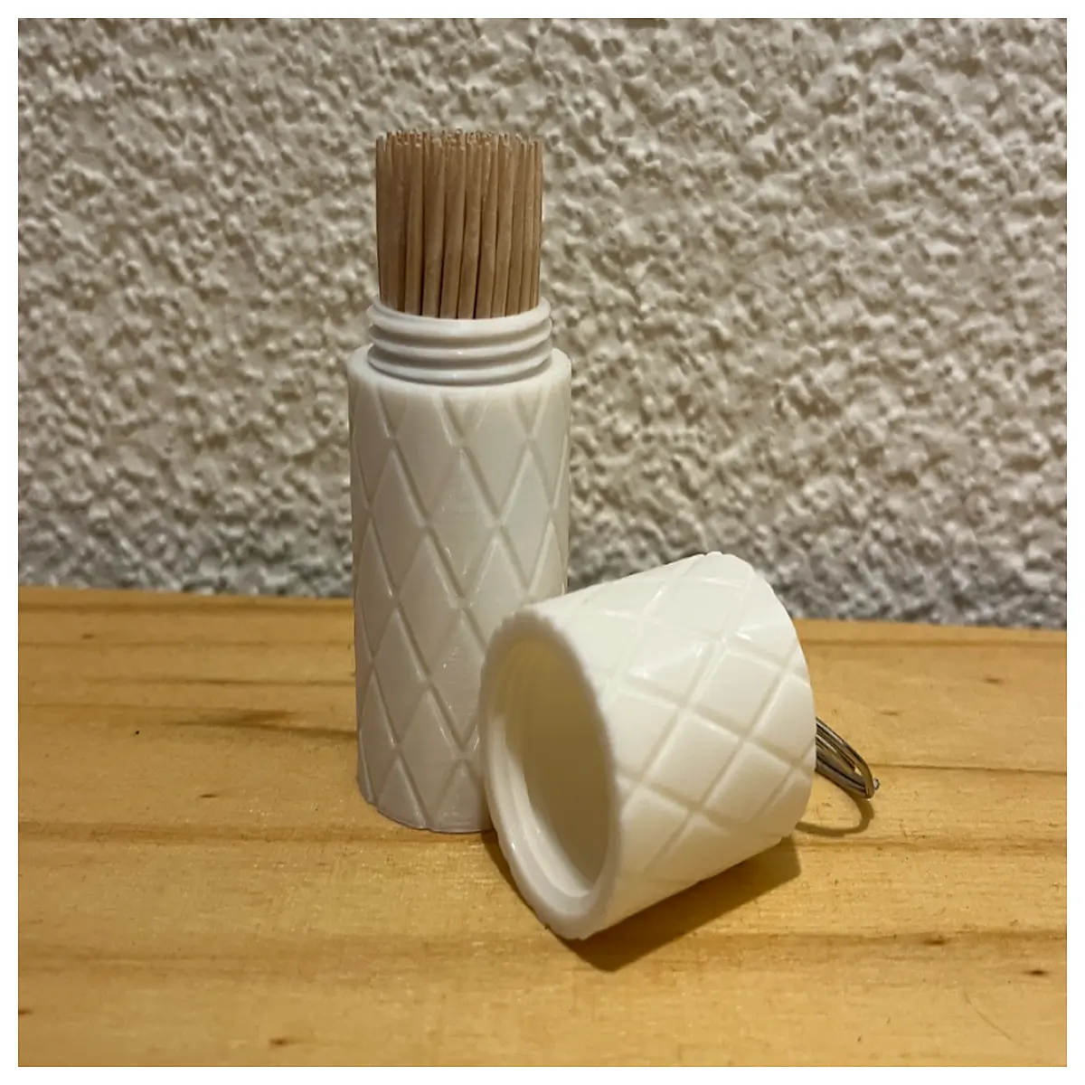 cute toothpick holder keychain for purse bag portable dental floss case with clip travel hygiene accessory