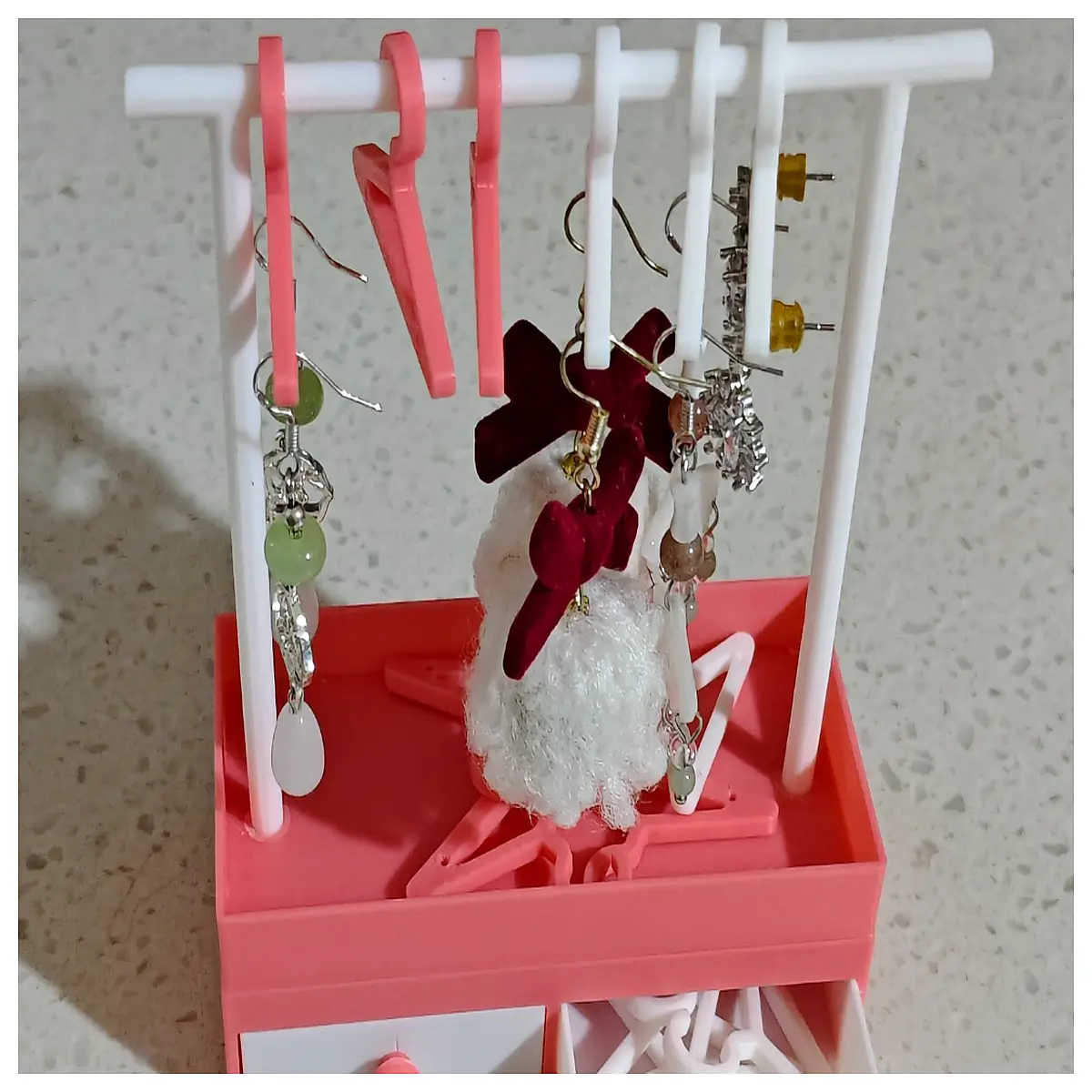 hanging jewelry organizer box for closet storage multi tier necklace ring earring holder with mirror