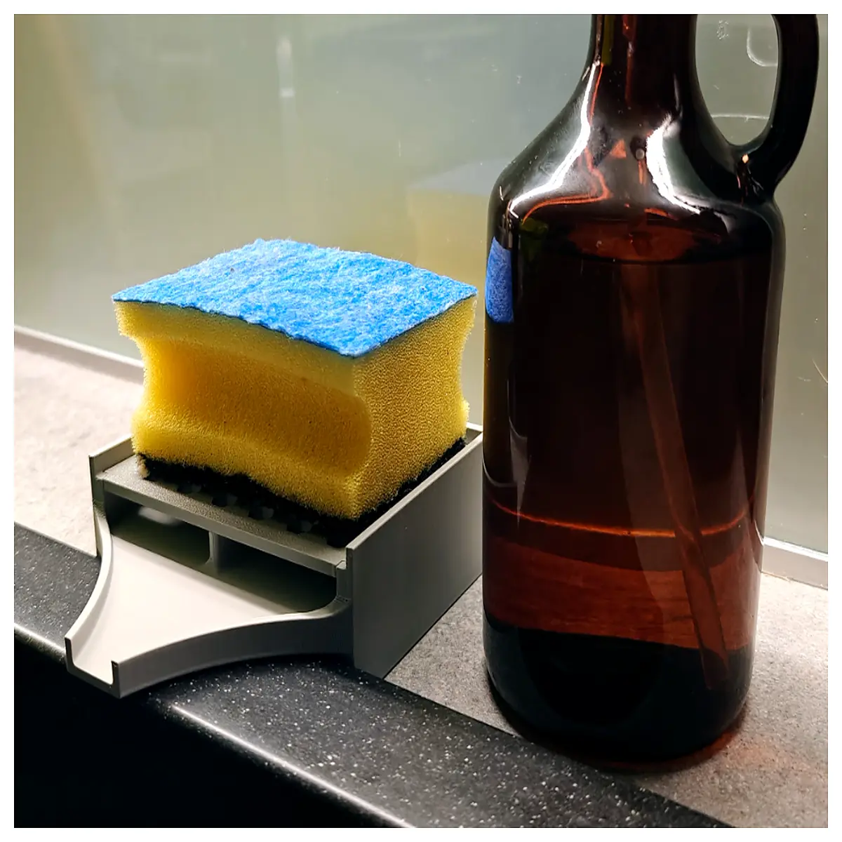 kitchen sink sponge holder organizer rack with drip tray non slip soap dish for counter