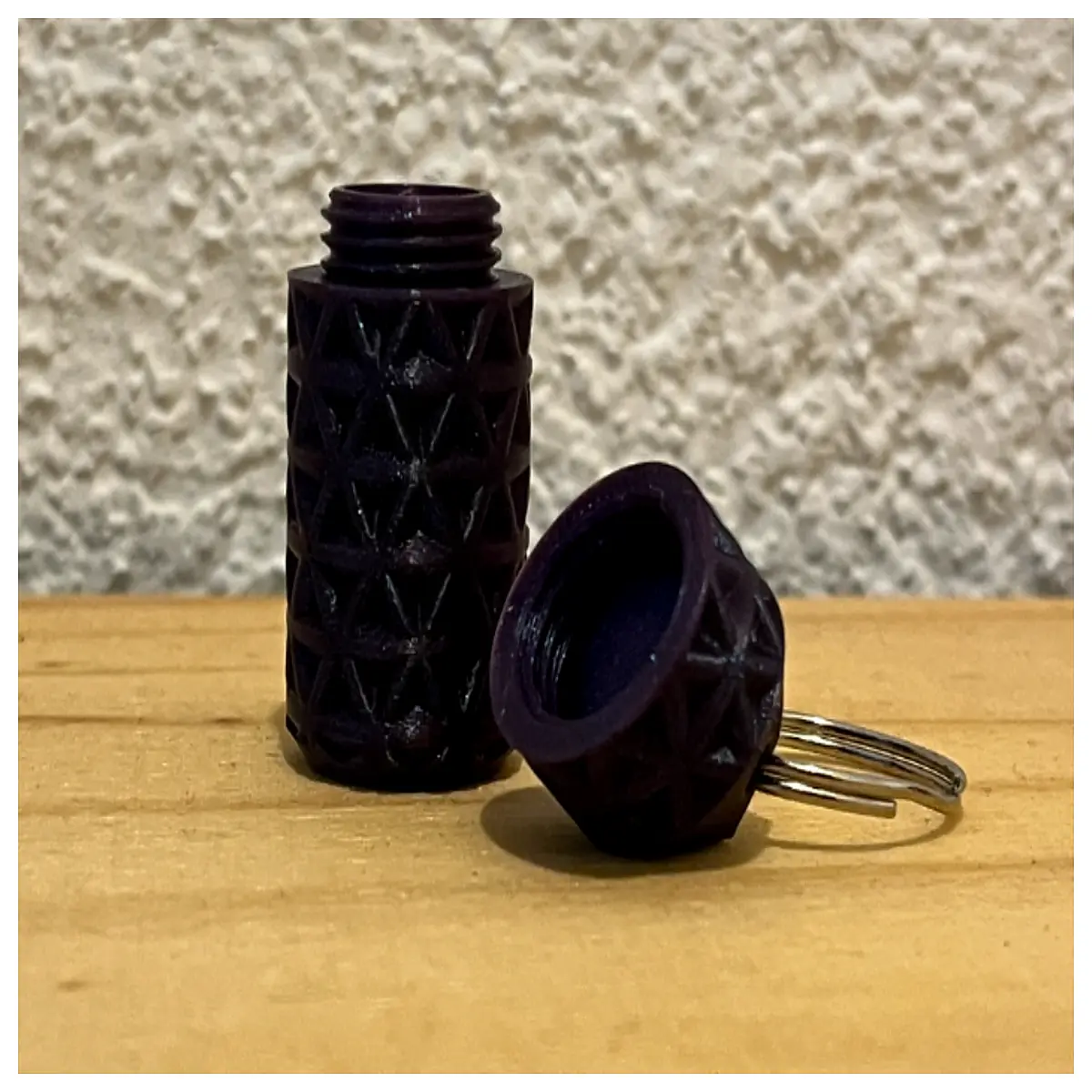 triangle pill organizer keychain portable medication holder for travel daily vitamin dispenser with carabiner clip