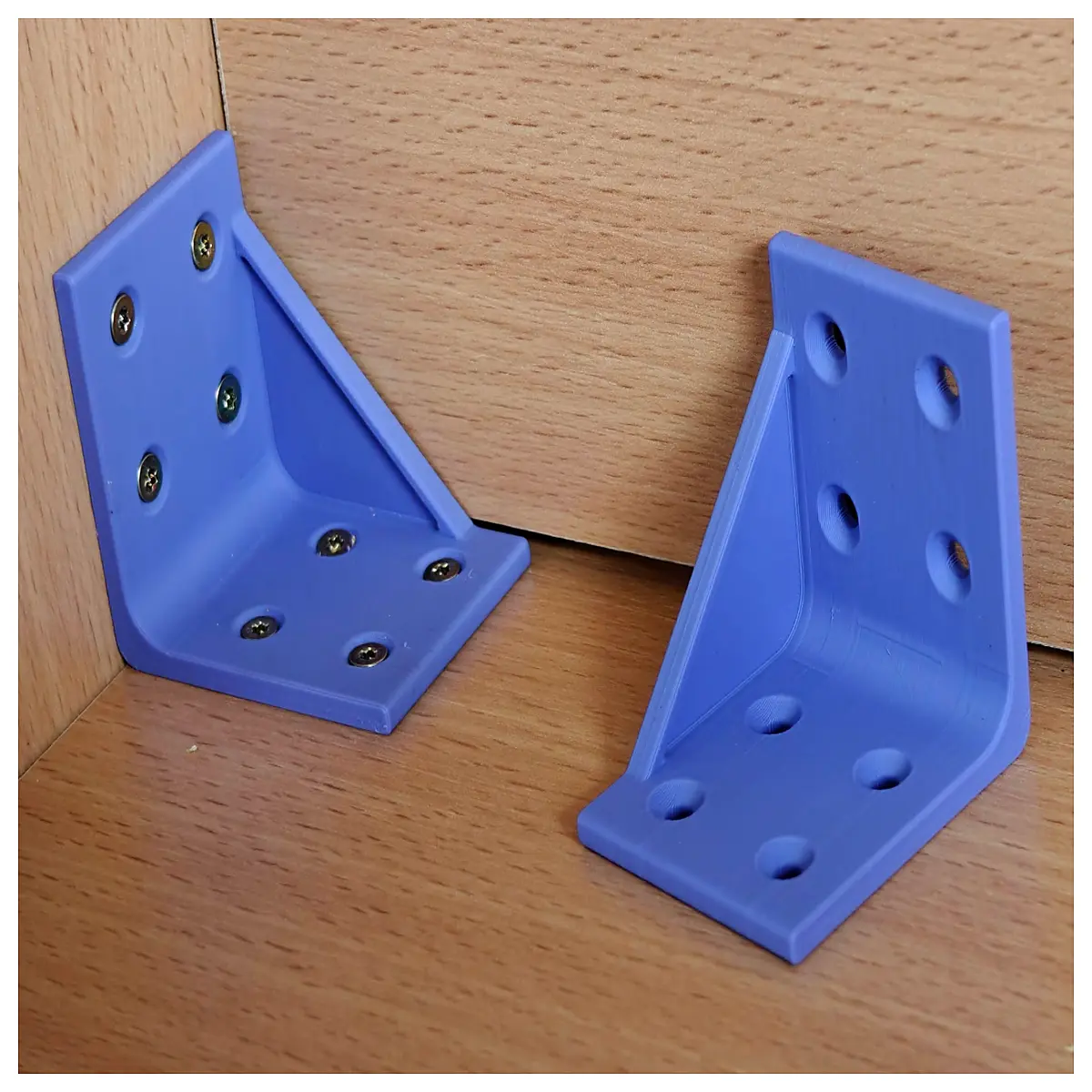 small printed corner brackets for woodworking shelf supports diy furniture reinforcement