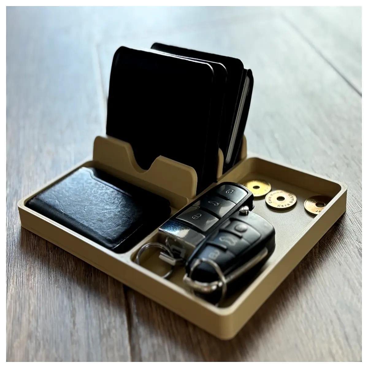 leather key organizer wallet with coin pouch rfid blocking travel money holder for men and women compact daily essentials storage case