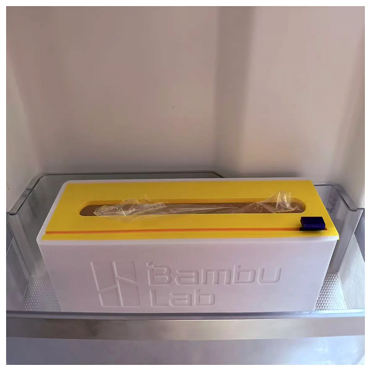 plastic wrap dispenser with cutter cling film holder box for kitchen counter airtight food storage roll organizer