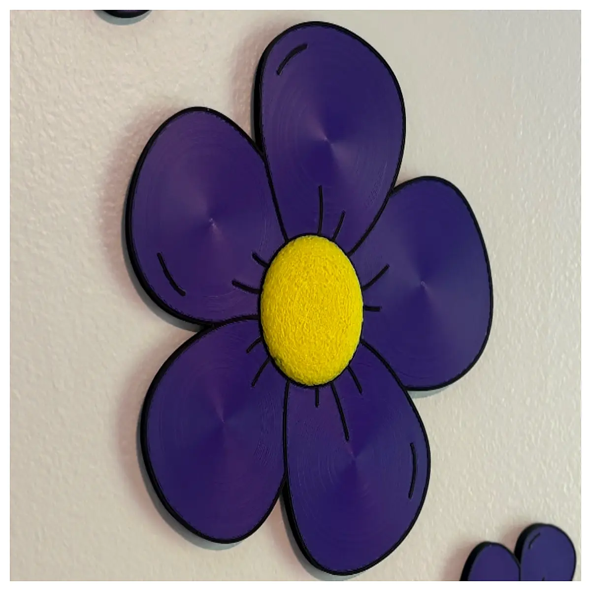 vibrant art purple violet flower wall decor textured velvet center piece for living room accent