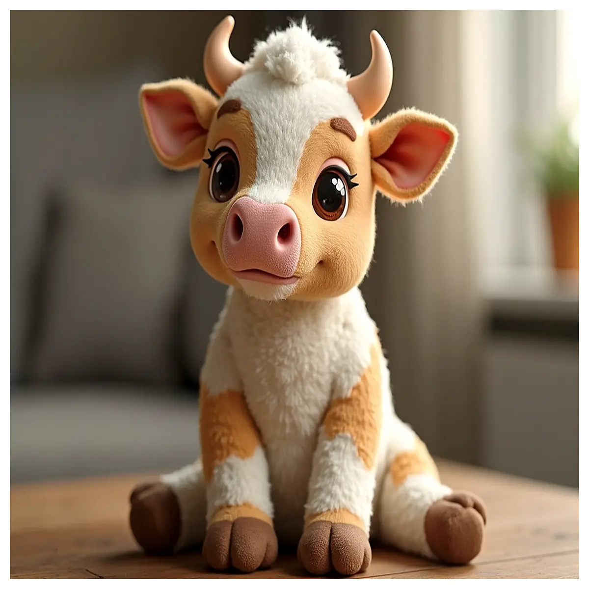 calico cow plush toy soft stuffed animal for kids baby shower gift nursery decor cute farm animal doll