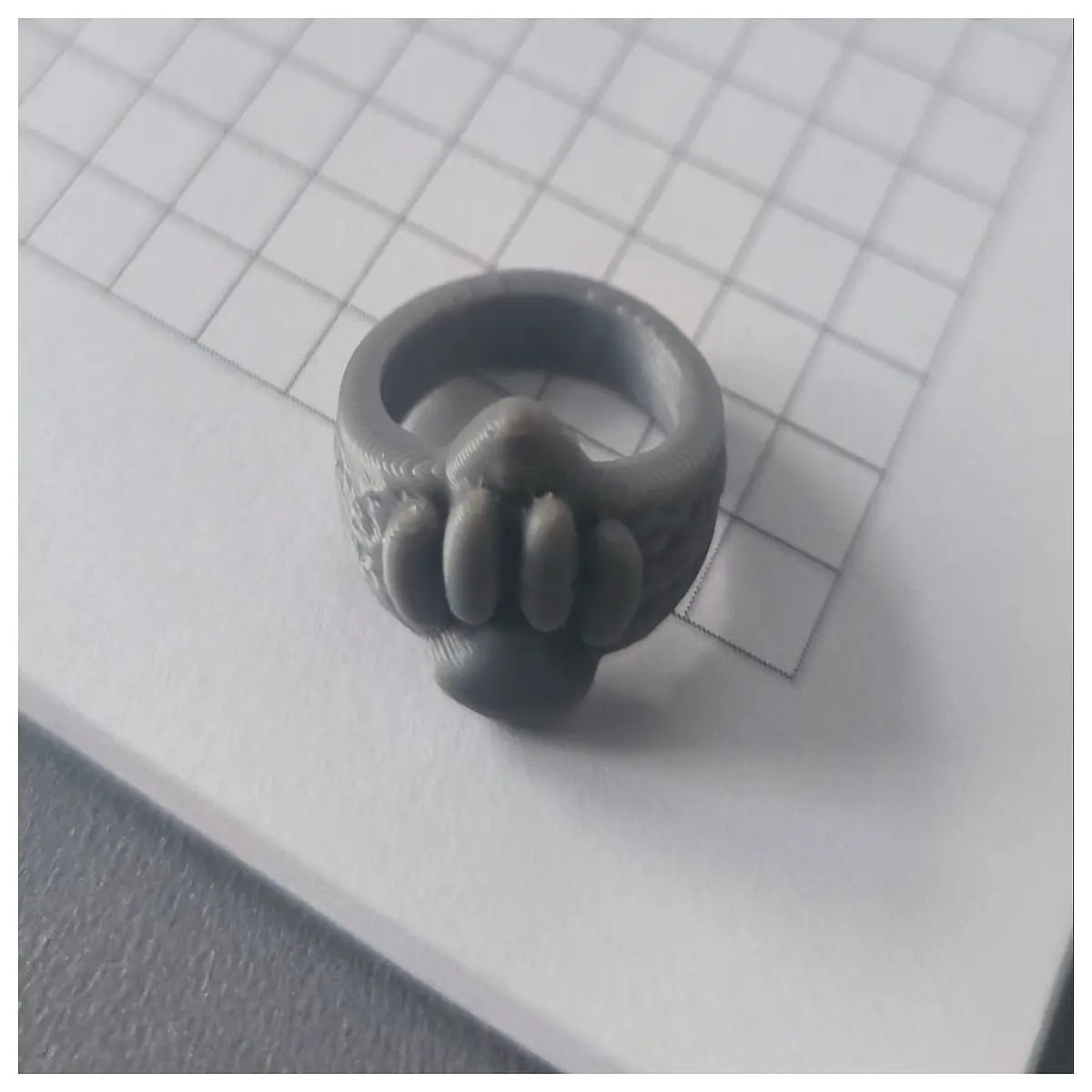 cute cat paw ring silver adjustable animal print jewelry women girls