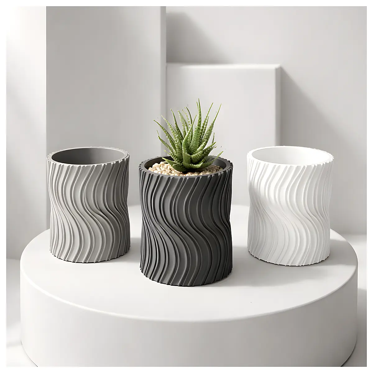 modern geometric terracotta succulent planter pot minimalist home decor