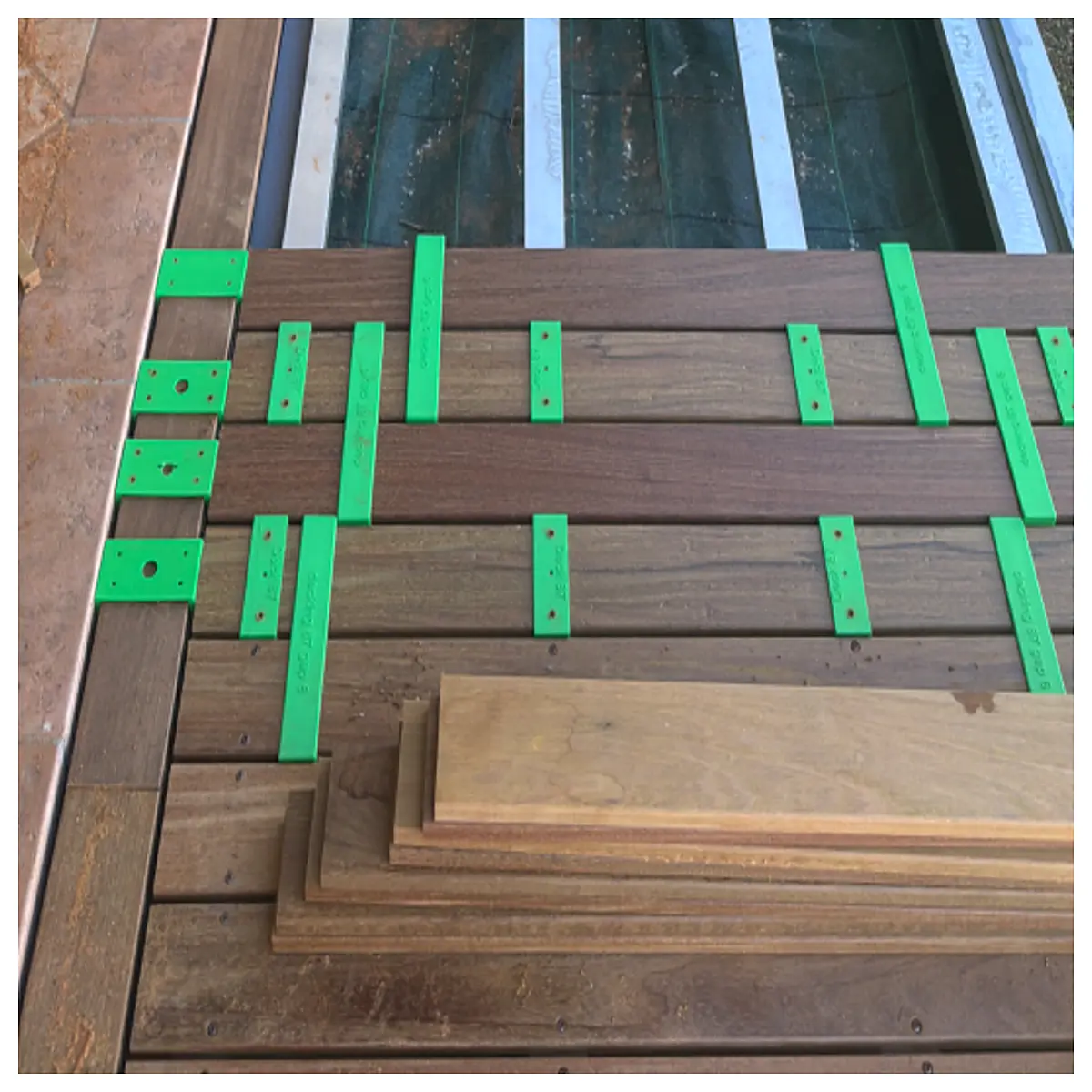 4 hole wood plank laying template precision alignment jig for hardwood flooring installation guide tool