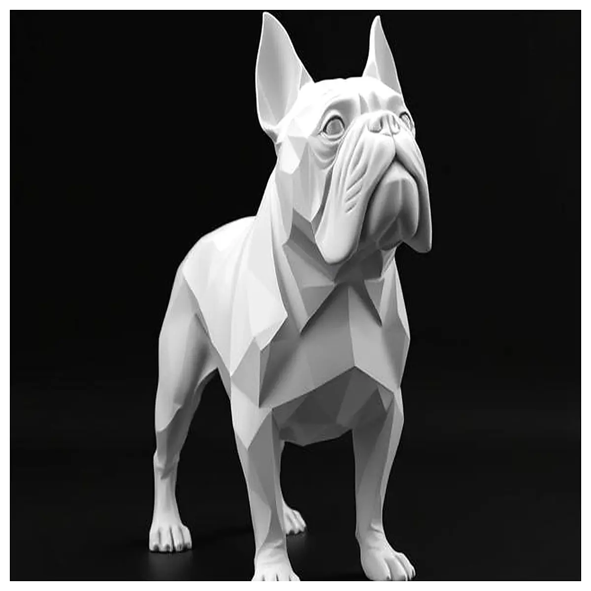 low poly french bulldog figurine diy resin craft decoration home office desk ornament dog lovers