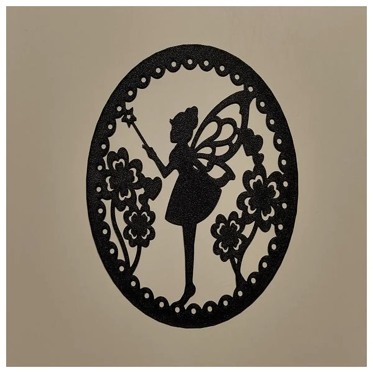 ethereal fairy silhouette wall art magical girl shadow decor whimsical black outline canvas for bedroom fantasy spirit poster dreamy silhouette print