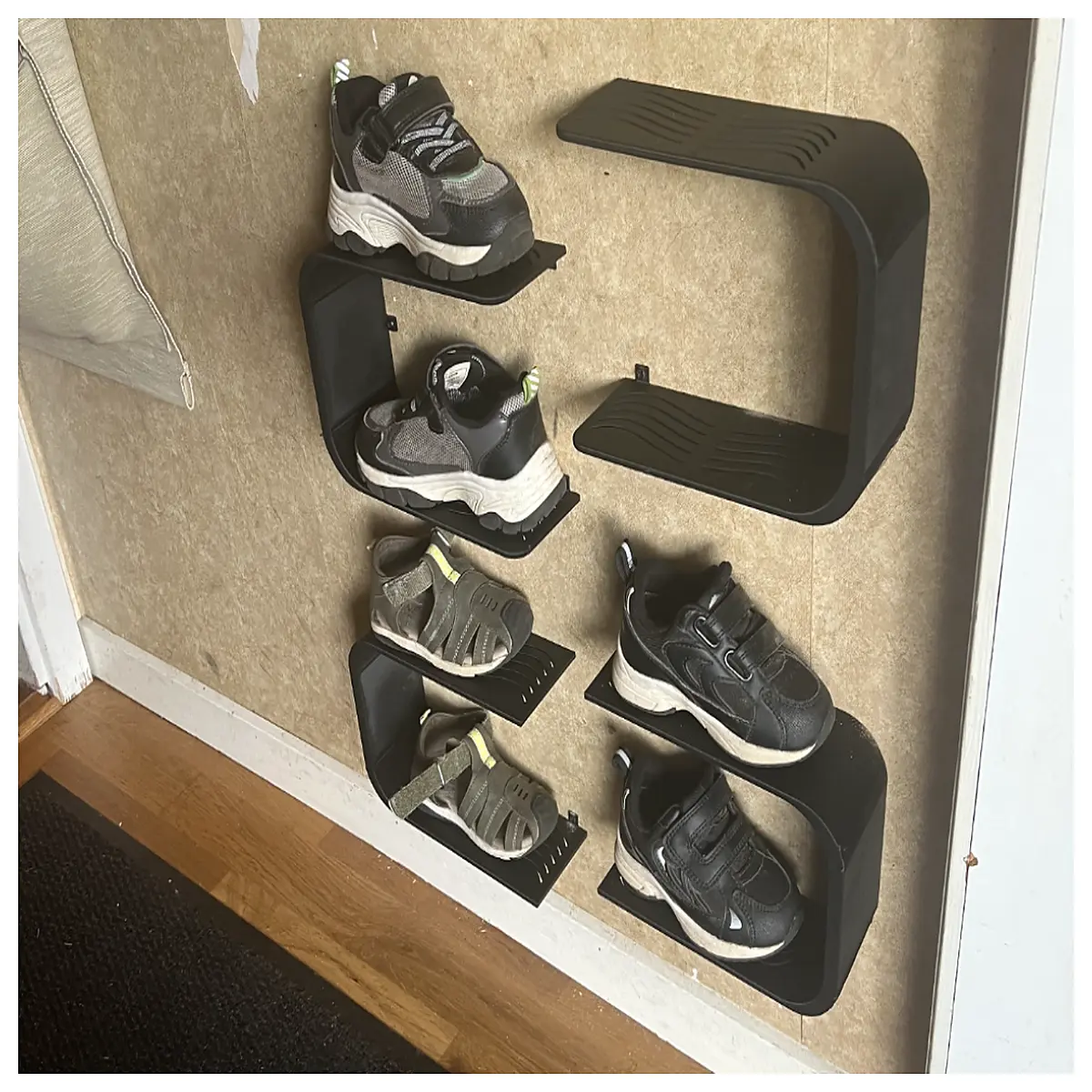 wall mounted shoe rack for kids space saving entryway organizer toddler storage