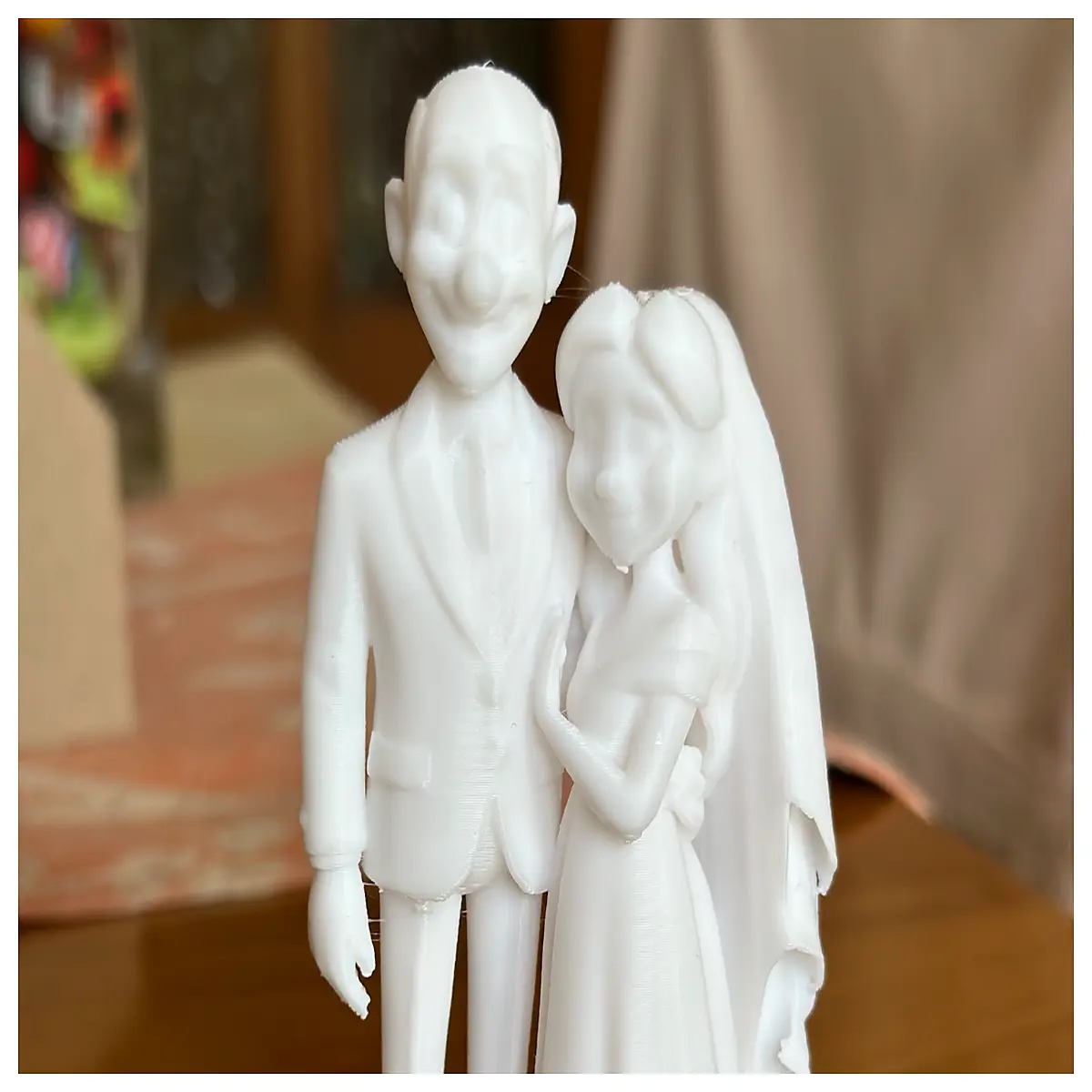 cute cartoon wedding cake topper figurines for couple bride groom funny bachelorette party gift