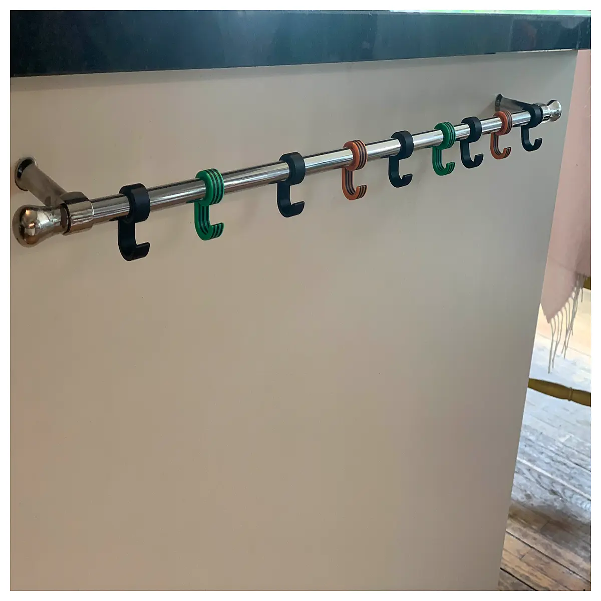 duty rod hooks for kitchen cabinets pipe hangers for pots pans utensils wall mounted organizer for hanging cookware