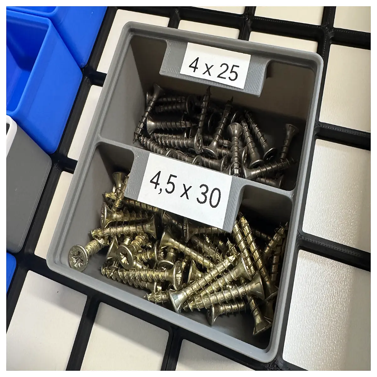 gridfinity organizer bins 2 cell magnetic storage boxes with groove for workshop tools parts sorting