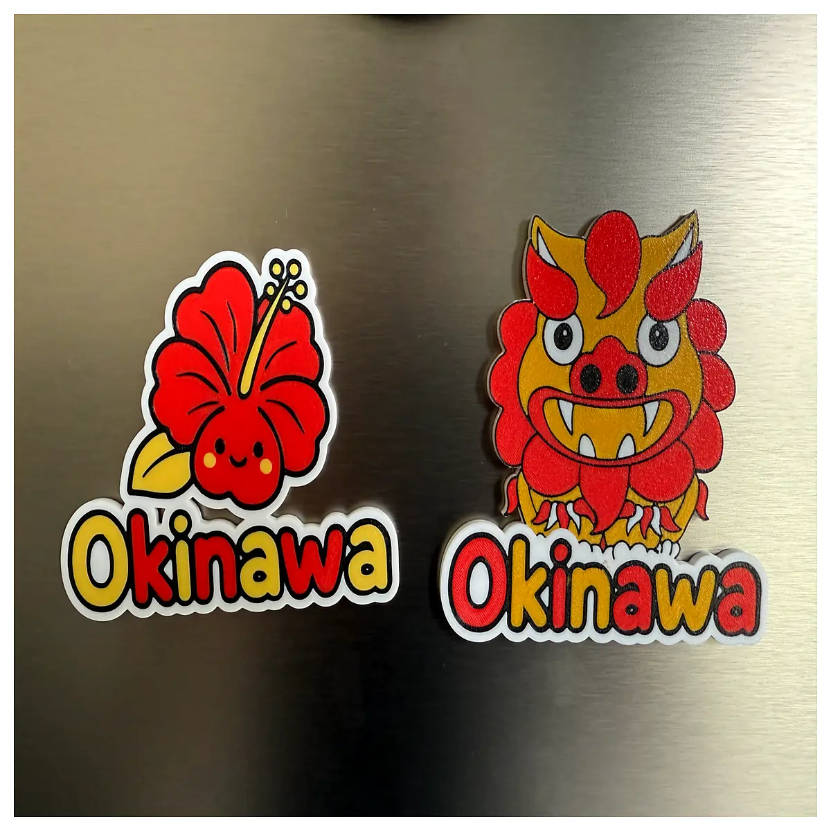 okinawa shisa dog hibiscus fridge magnet souvenir gift japan travel decor