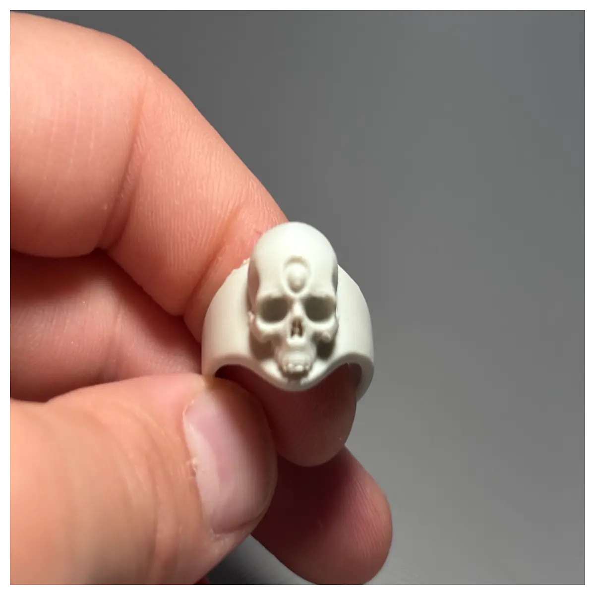 gothic third eye skull ring for men women protection jewelry occult bone finger ring punk alternative metal accessory