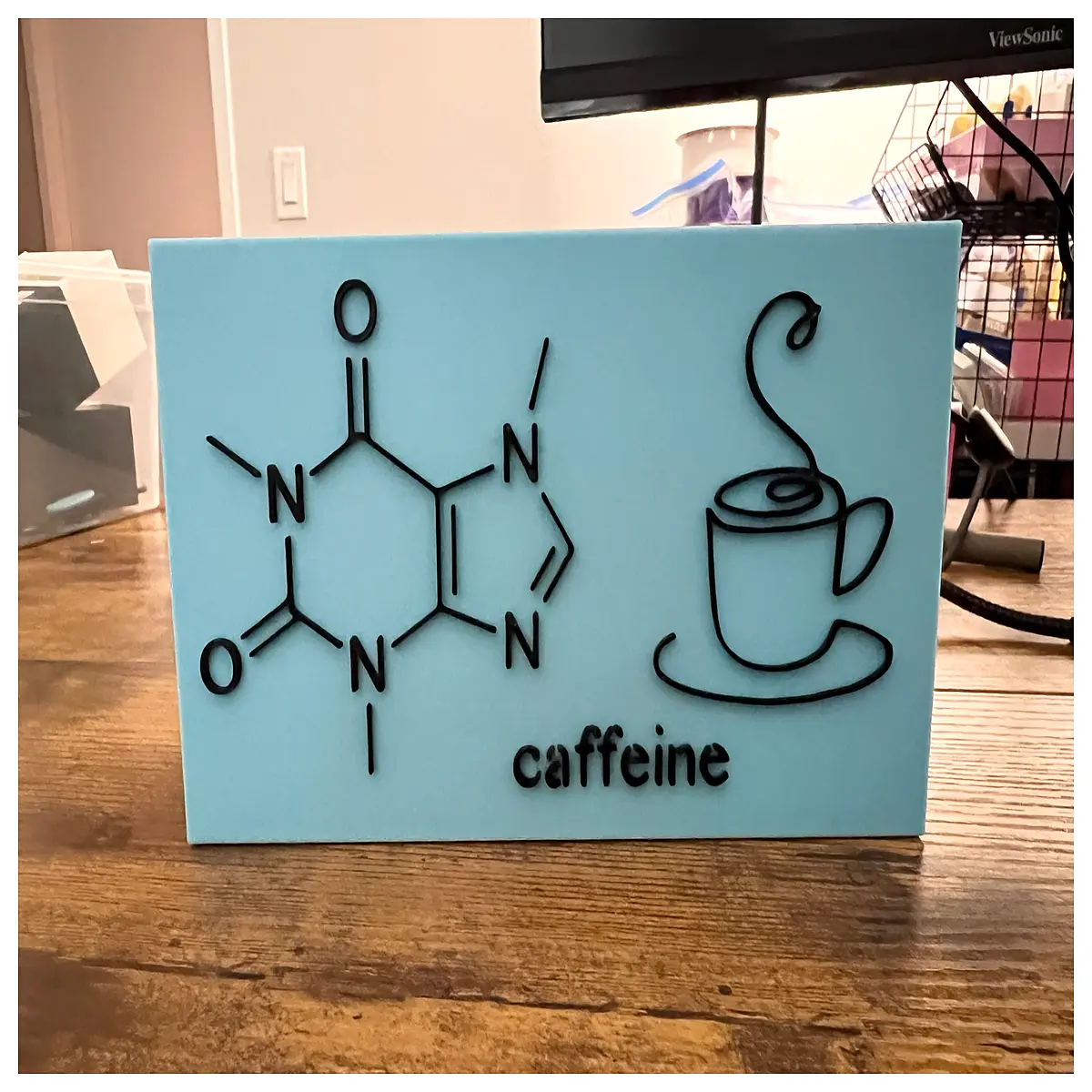 caffeine molecule wall art science decor lab geek aesthetic chemistry poster home office study room decoration