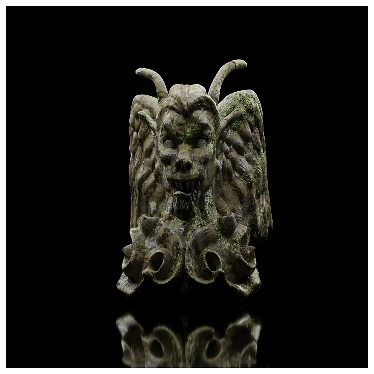 demon god statue resin figurine dark fantasy decor gothic home decoration occult art piece for shelf
