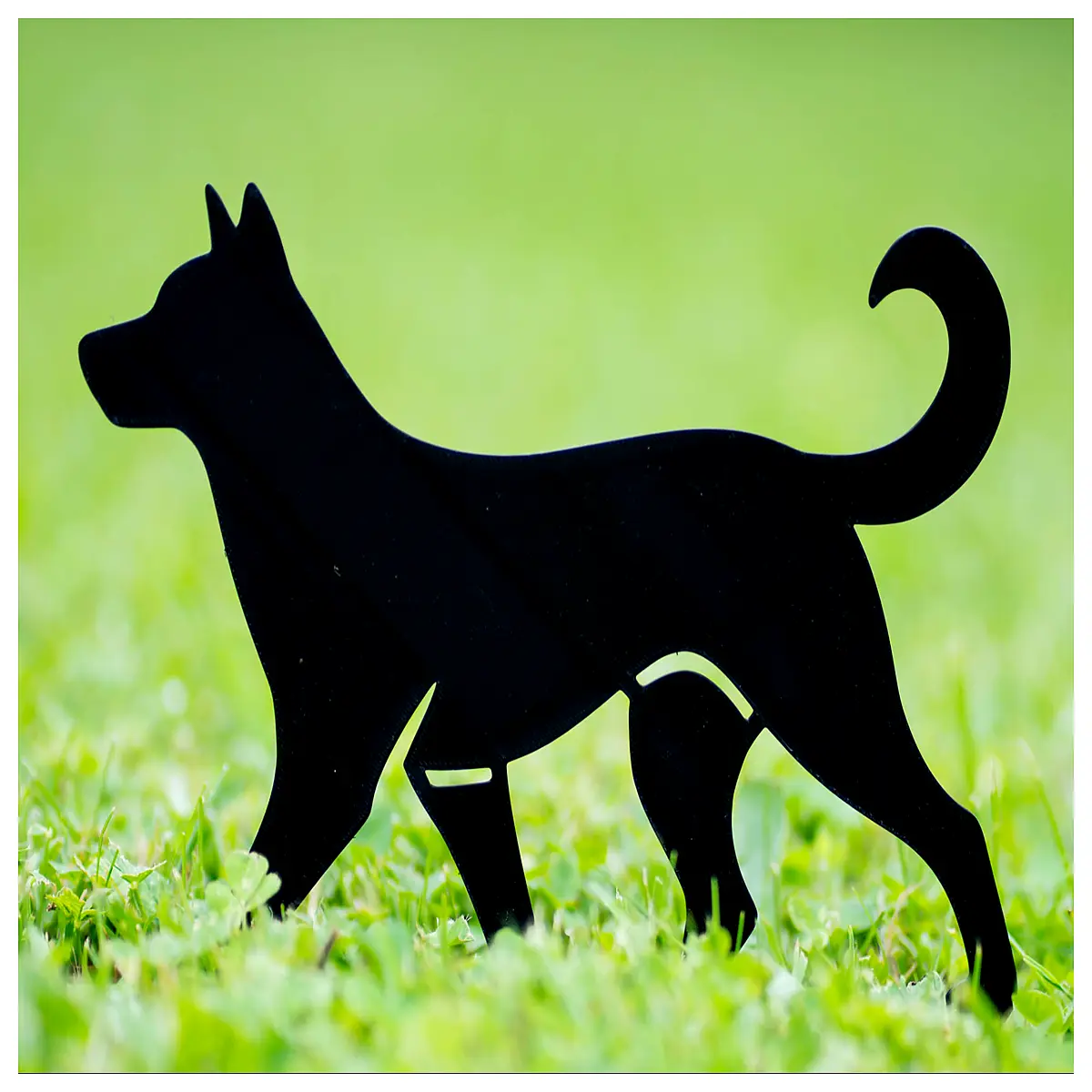 dog silhouette garden stake metal yard art outdoor lawn decor rustic animal sculpture for patio flower bed
