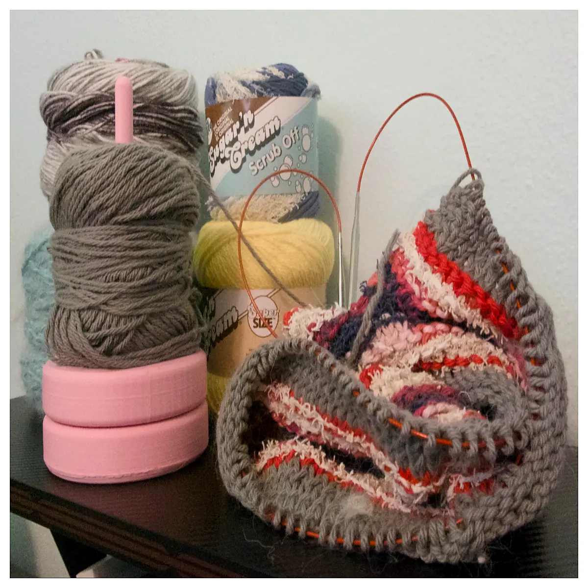 yarn swift holder rotating ball winder organizer for knitting crochet supplies storage