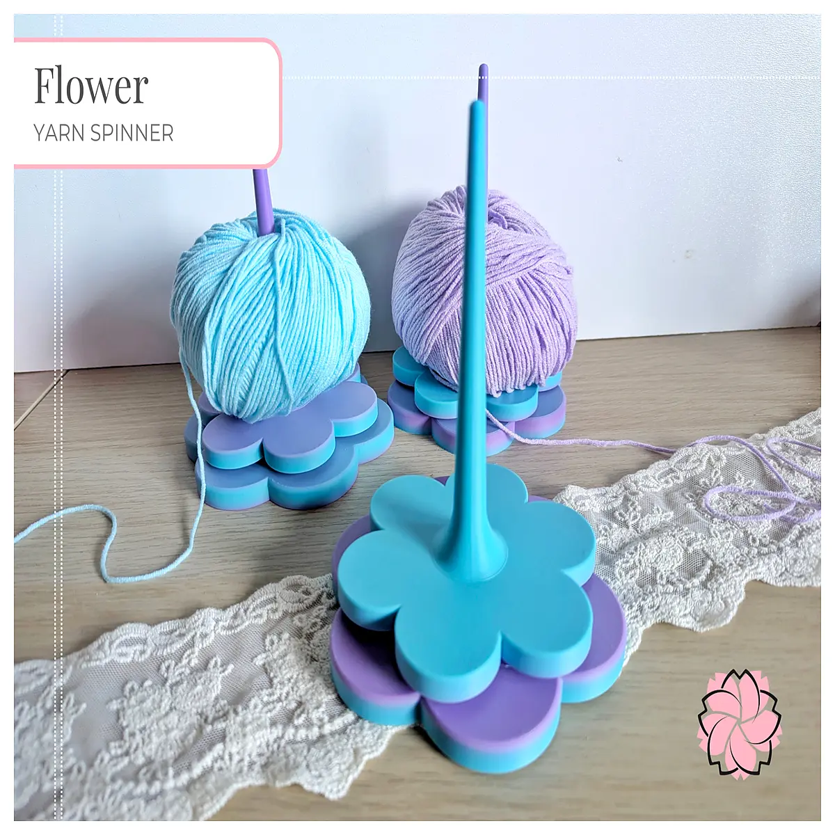 flower yarn winder with bearing for knitting crocheting ball maker organizer tool