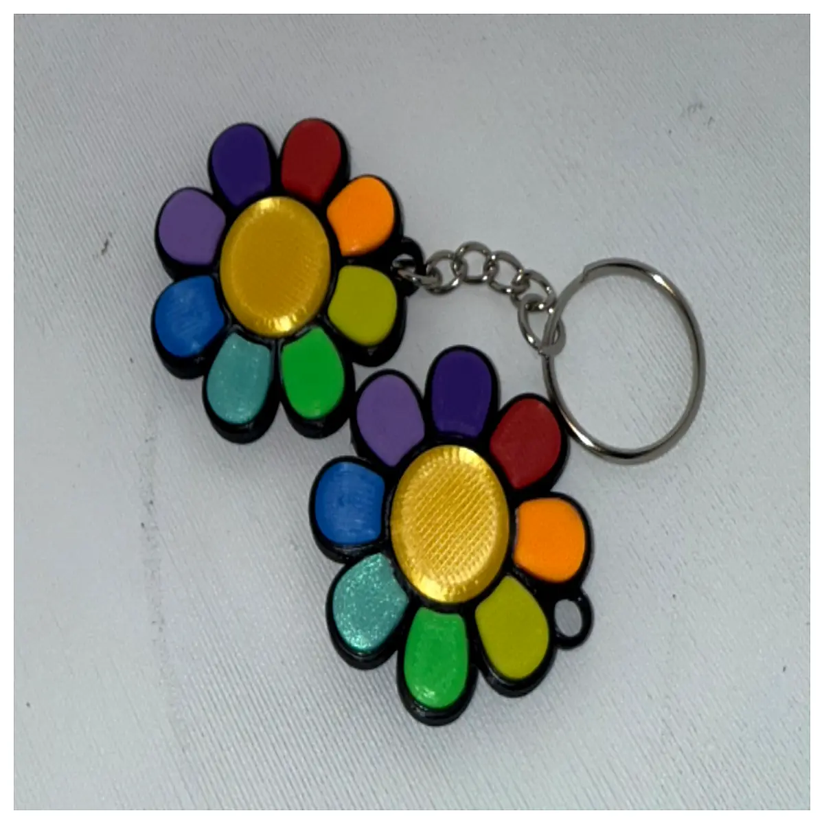 cute flower keychain for women girls daisy bag charm accessory aesthetic floral key ring holder
