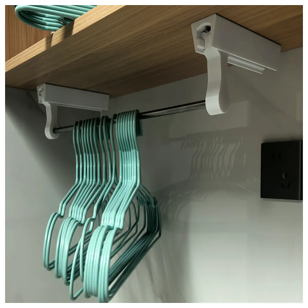 sliding rod closet organizer system hangers space saving wardrobe storage for clothes rail