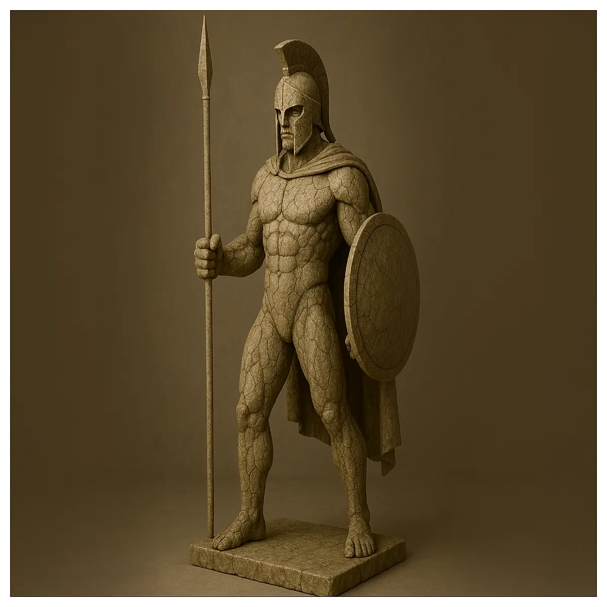 spartan statue for garden large bronze greek soldier decor oversized historical figure sculpture outdoor lawn art piece
